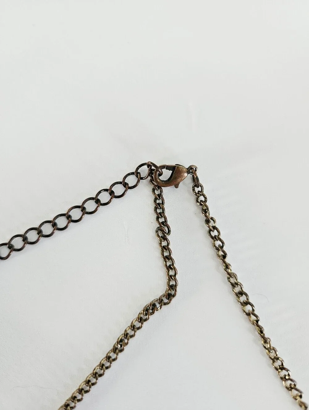 Vintage Geometric Brass Tube Beaded Chevron Hinged Cascade Bib Chain Necklace